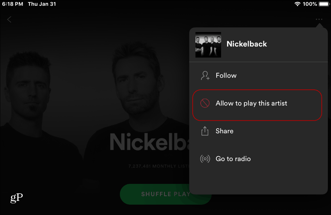 Allow Artists Spotify 3