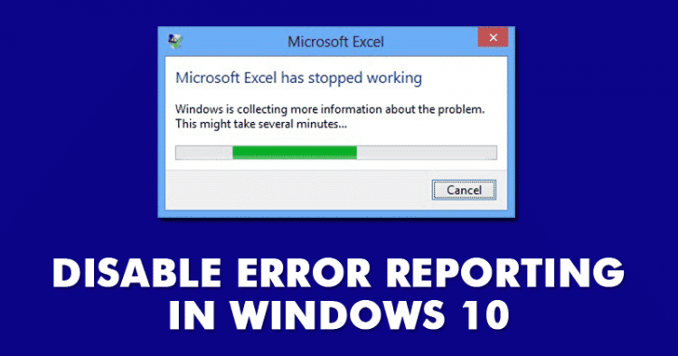 turn off microsoft error reporting