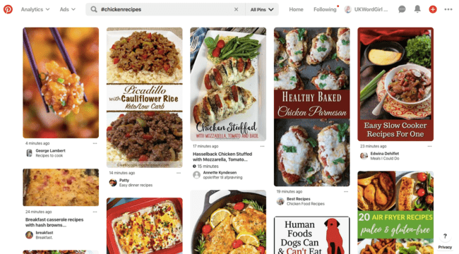 Chicken recipes hashtags