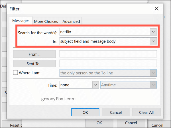 Conditional Formatting by keyword in Outlook