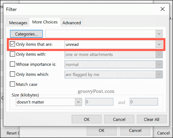 Conditional Formatting by email status in Outlook