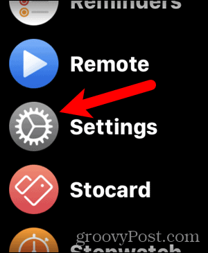 Tap Setting on Apple Watch