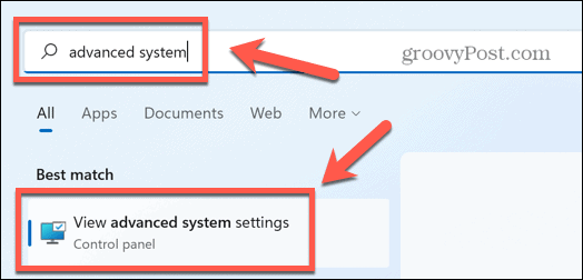 windows advanced system settings