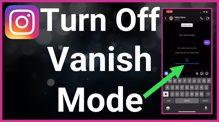 Vanish Mode on Instagram